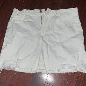 White jean skirt